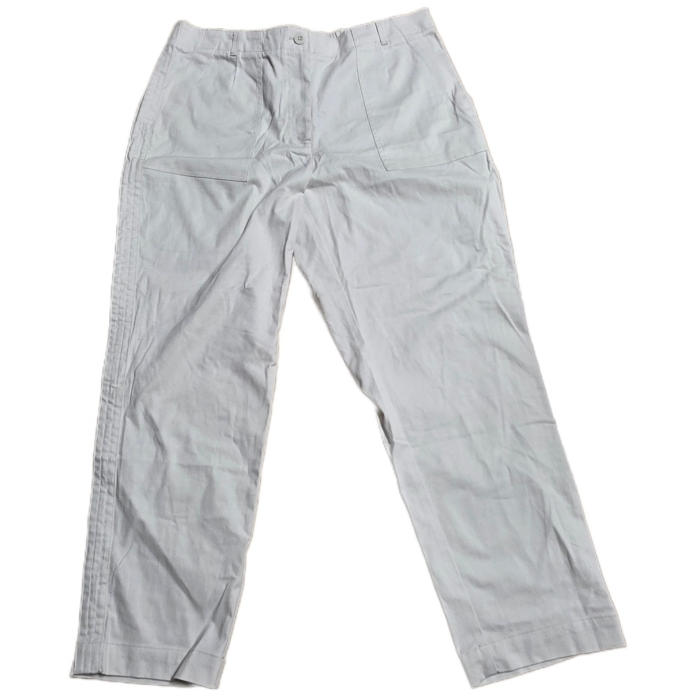 Chaps Straight Leg Twill Pants Women's Size 14 White Seasonal Bottom Spring NWT